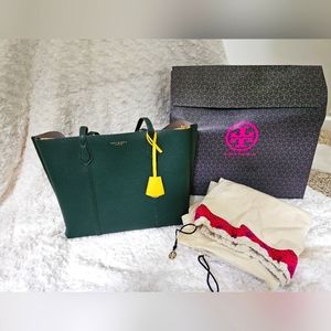Tory Burch dark green tote bag NWOT